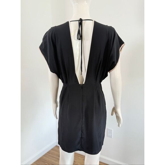 Kiki de Montparnasse $488 Silk V-Neck Mini Dress Black White Size Small - Picture 7 of 11